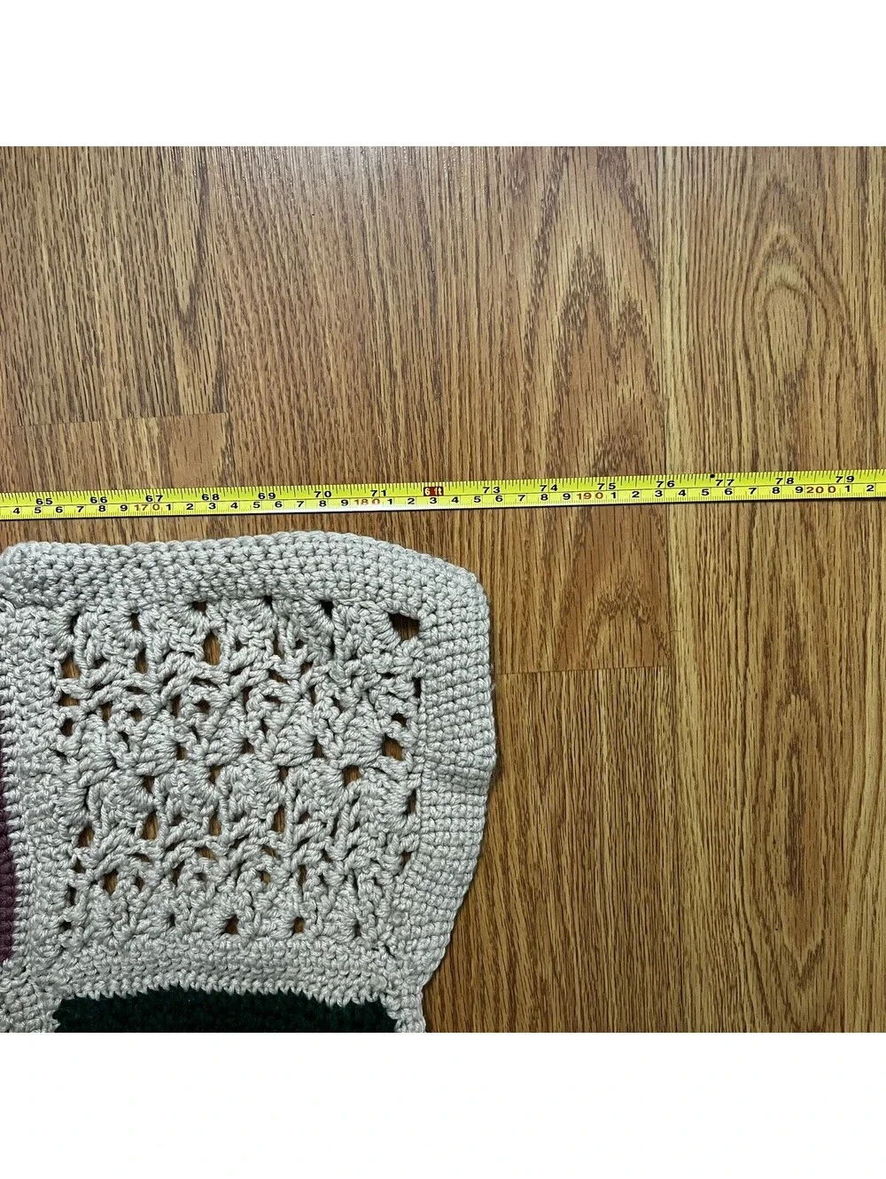 VTG Handmade Crochet Afghan Blanket 72x57